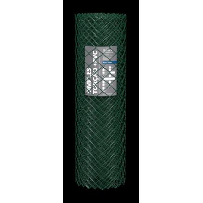Tela Revestida em PVC VERDE Fio 12 (3,80mm) malha 2.1/2"(6,3cm) - Rolo 20m