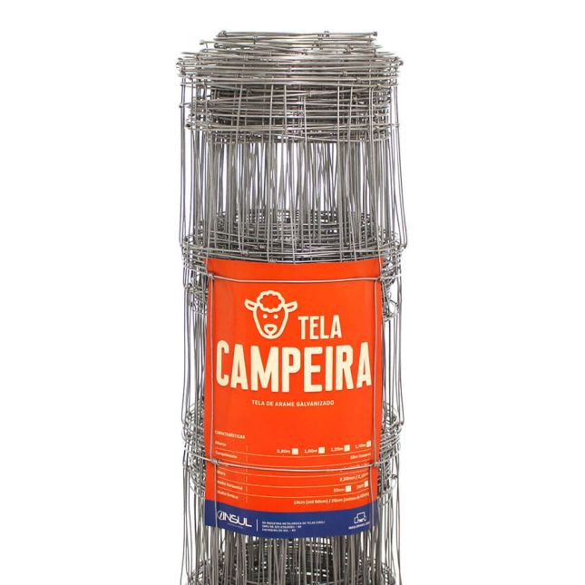 Tela Campeira Galvanizada Fio 2,30 e 2,10mm (campestre) - Rolo 50m