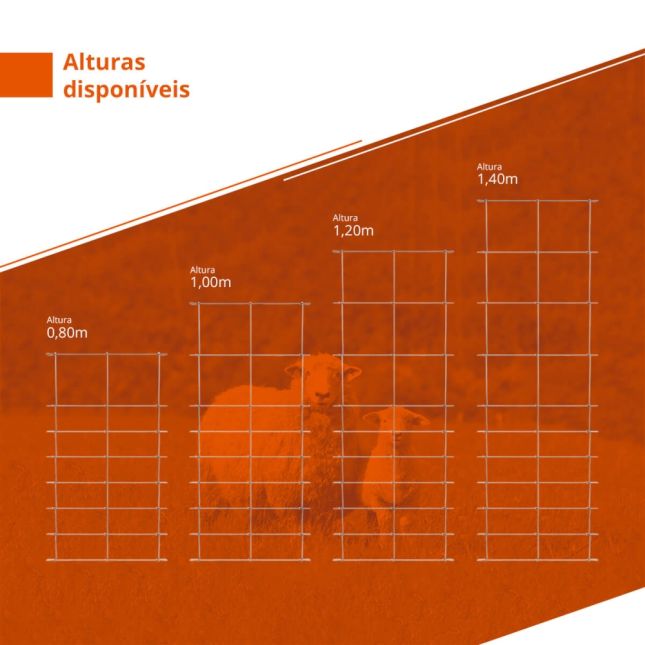 Tela Campeira Galvanizada Fio 2,30 e 2,10mm (campestre) - Rolo 50m