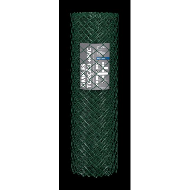 Tela Revestida em PVC VERDE Fio 12 (3,80mm) malha 2.1/2