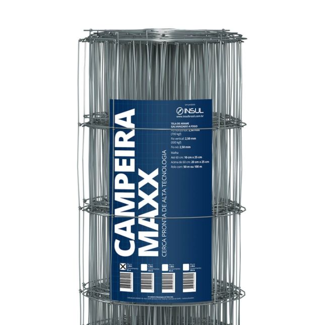 Cerca pronta de aço Campeira MAXX - Rolo 50m