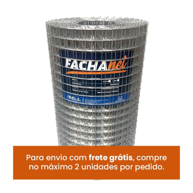 Tela Reboco FachaNet (Fio 18 1,24mm / Malha 2,5cm) - Rolo 25m